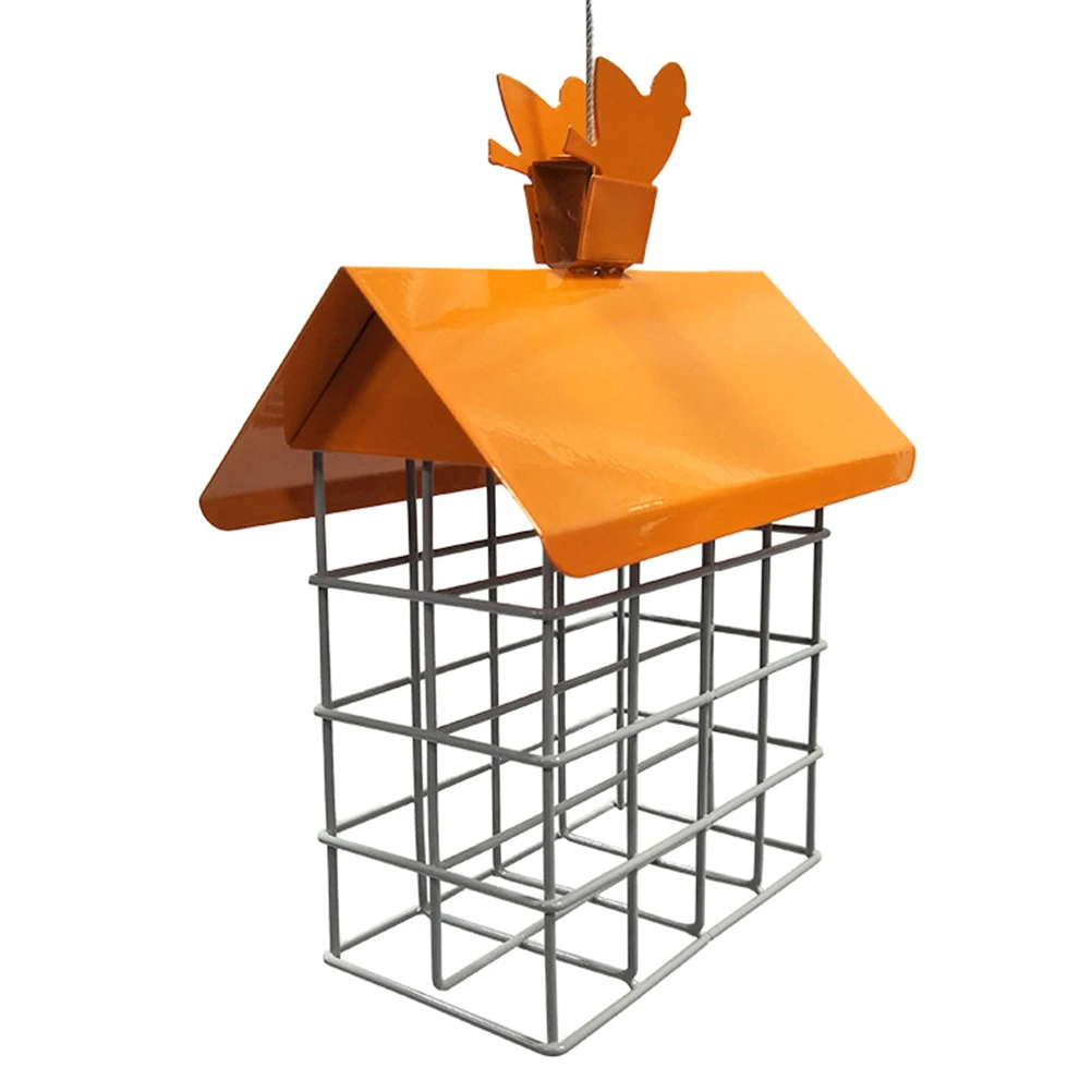 

Bird Feeder Green Cube Cage Food Container Outdoor Wild Parrot Feeding Hanging Tree for Park Garden
