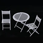 Европейский стиль миниатюрный металлический белый стол стул для 112 Кукольный дом садовая мебель
