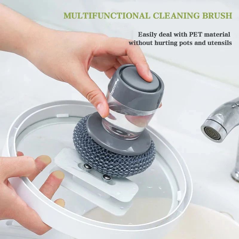 

Креативная кухонная щетка для посуды, автоматическое прижимное моющее средство для мытья посуды, аксессуары для мытья