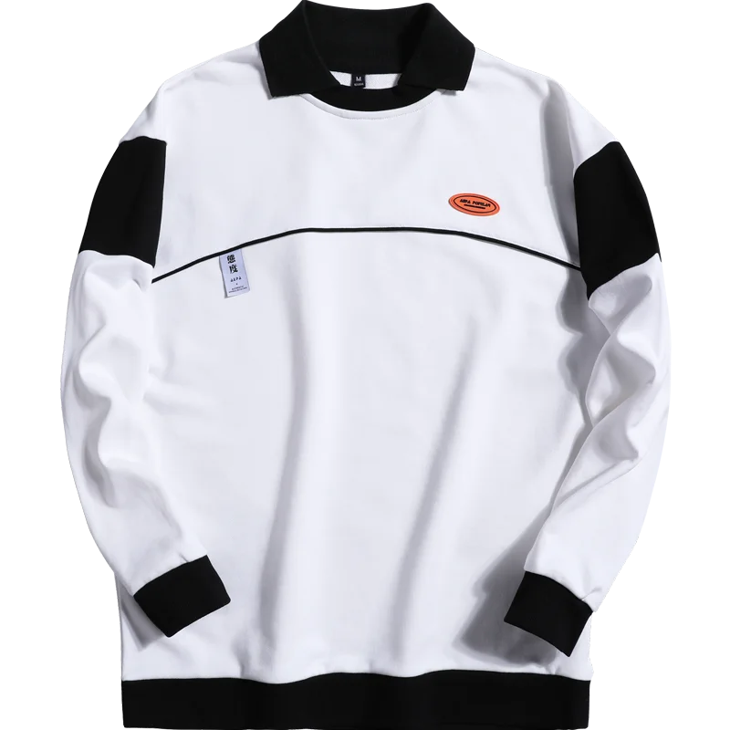 

2020 Brand Men's Autumn Hoodie Clothes Long Sleeve Sweatshirt Tops Korean Style Plus Size White Patchwork Clothing Loose Hoodies