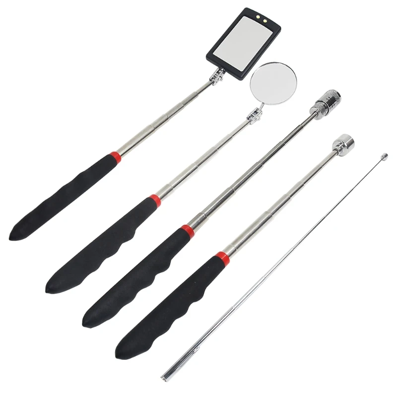 

Magnetic Telescoping Pickup Tool Pick-Up Rod Grabber Tool 360 Swivel Round/Square Inspection Mirror Telescoping Handle