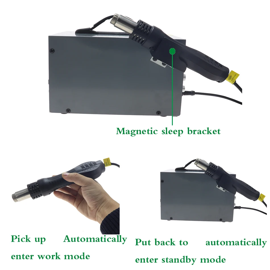 HANDSKIT 9305D SMD паяльная станция фена и паяльник для подключения к DC Питание для детей, на возраст от 0 до 30V 0-5A USB 5V 2A 4-в-1 паяльная станция