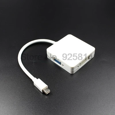 Через dhl или ems 100 шт 3 в 1 Мини DP Display Port К HDMI/DVI/VGA Кабельный адаптер для Apple MacBook Pro |