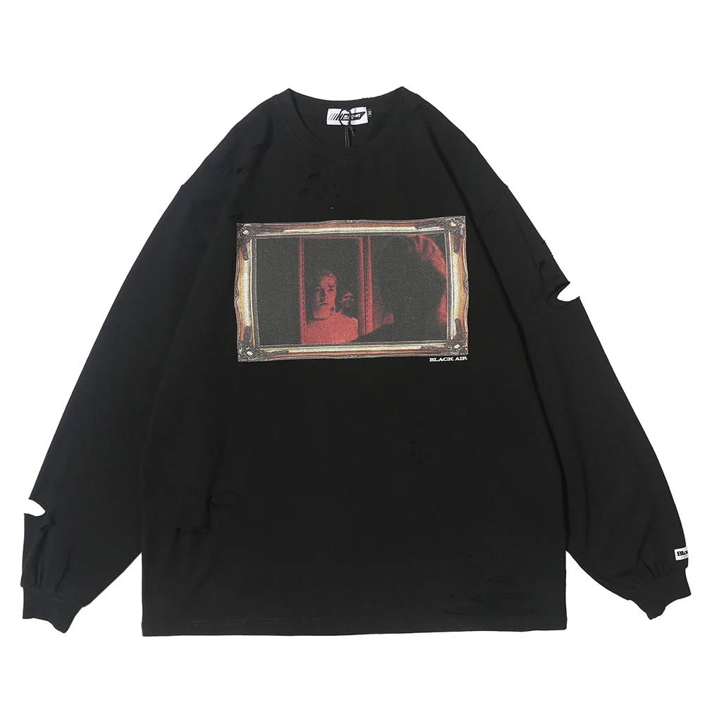 панк футболка мужская，Gothic Tshirt готика с длинным рукавом，Vintage одежда