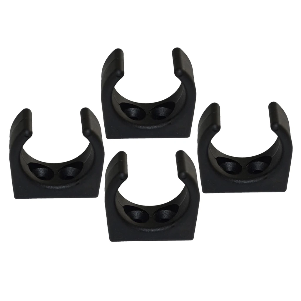 

4 Pieces Nylon Clips Holder Paddle Rod Holders Light Stowing Brackets Black