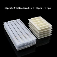 50pcs 579111315m2 tattoo needles and 50pcs 579111315f white disposable tattoo tips tattoo kit free shipping