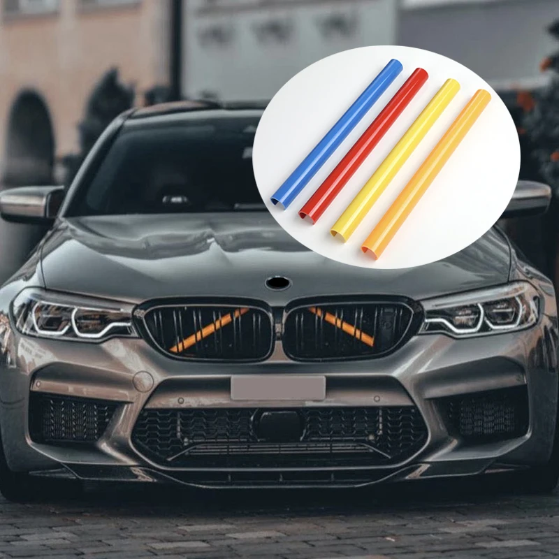 

2Pcs Car Strip Sticker Cover Frame For Bmw E60 E61 M5 520i 525i 528i 5 Series 2002-2010 Front Grille Trim Strips Car Styling