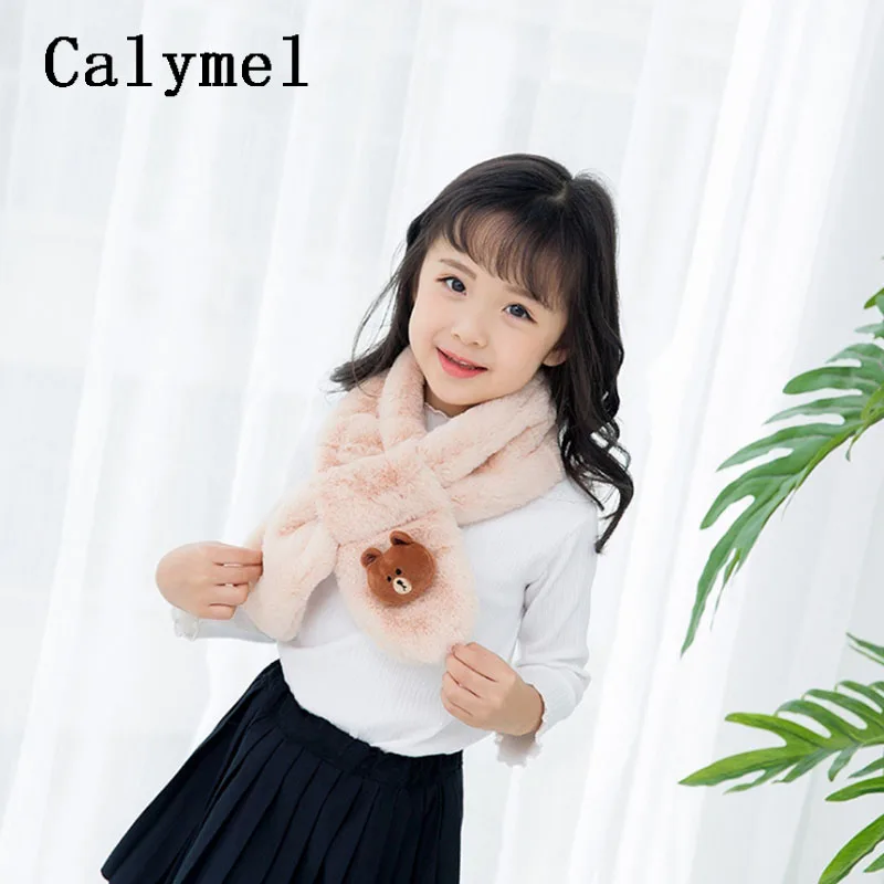 Calymel Зимний милый детский шарф для девочек мальчиков 3D шарфы с героями