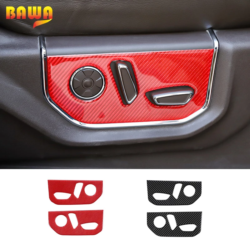 

BAWA Car Electric Seat Control Panel Decorative Stickers Carbon Fiber Cover For Ford F150 2015 2016 2017 2018 2019 2020 2021