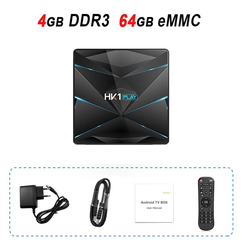 4GB 64GB Android 9,0 tv Box HK1 Play Amlogic S905X2 Четырехъядерный 4 ГБ 32 ГБ 64 Гб 128 ГБ медиаплеер 4K HD телеприставка HK1play Smart tv box - Цвет: 4GB 64GB