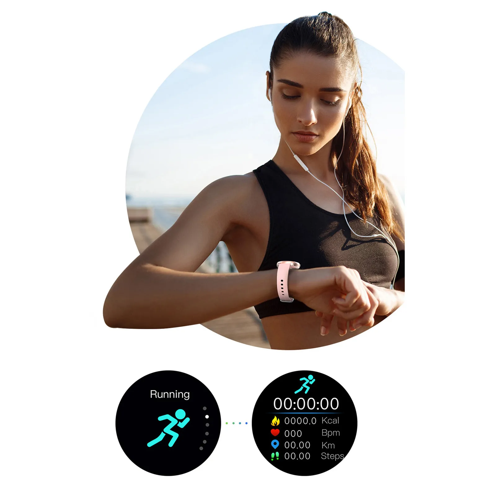 

New Smart Watch Men Women IP67 Color Screen Heart Rate Blood Pressure Multi-Function Mode Sport Smartwatch fitness Tracker #3#G