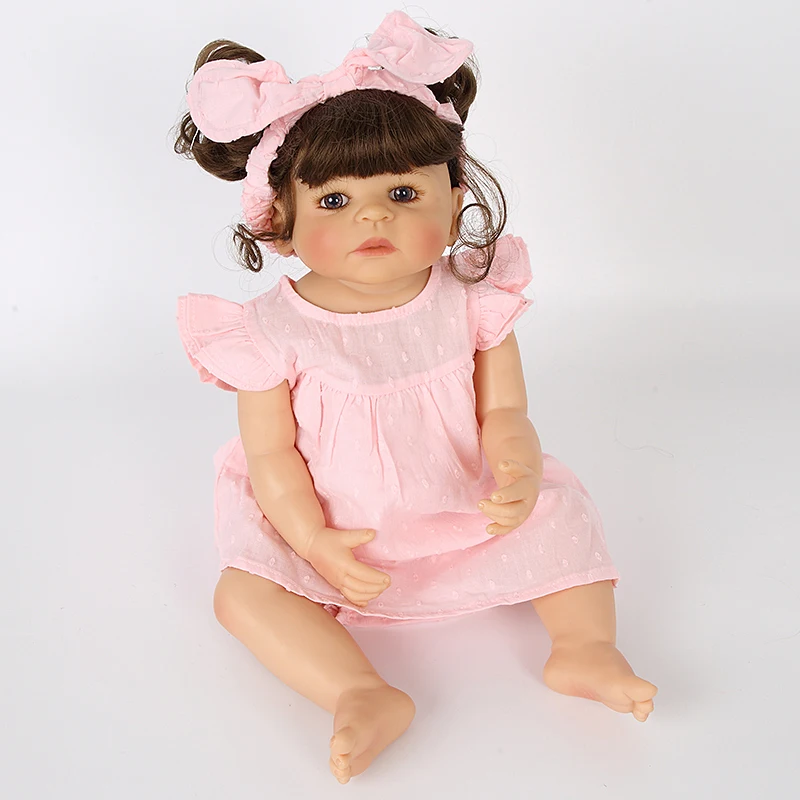 Полностью Силиконовое тело Reborn Baby Blonde девочки игрушка виниловая новорожденная