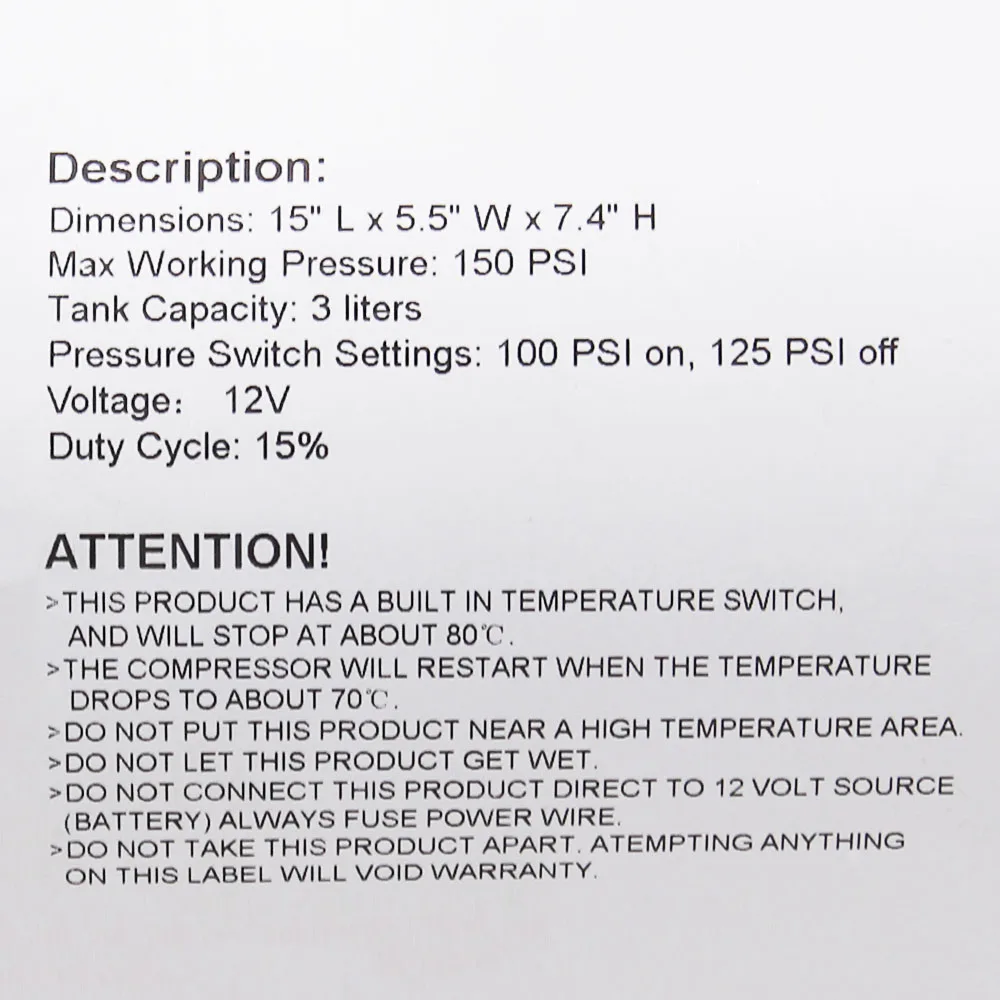 12v воздушный компрессор с 3 литровым резервуаром насос для накачки воздуха