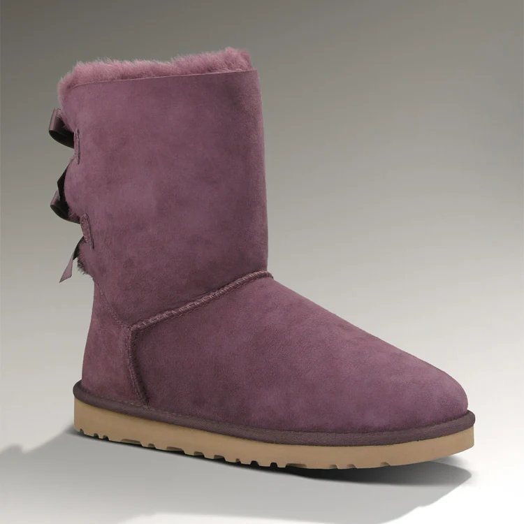 Grape Purple Модные женские ботинки; теплые шерстяные зимние ботинки; зимние ботинки из овечьей кожи; высококачественные Нескользящие женские ботинки с натуральным мехом - Цвет: Grape Purple