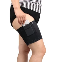 1pcs mobile phone bag anti slip thigh anti friction bandage ladies black card pocket fixed phone sport stocking free shipping