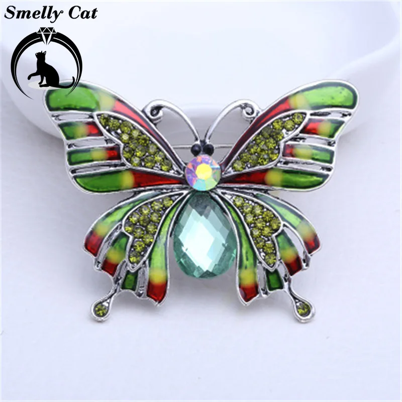 Вонючая кошка Бабочка Брошь Европейская и американская мода сплав Цвет капли