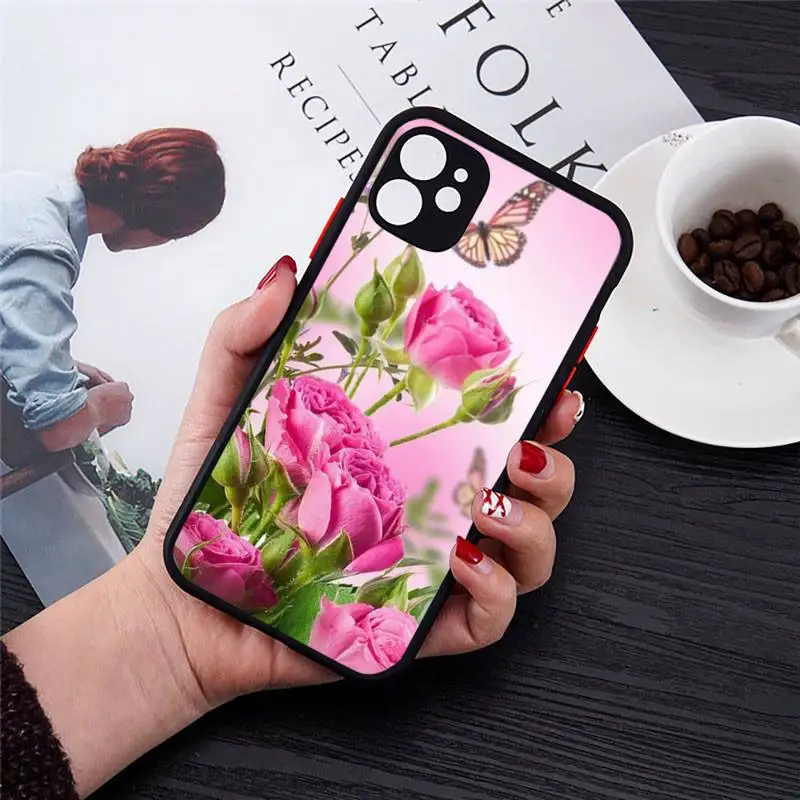

Sakura Aesthetic Art Phone Cases Matte Transparent for iPhone 7 8 11 12 s mini pro X XS XR MAX Plus cover funda shell