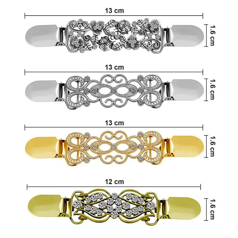 4 шт. винтажный свитер зажим для шали платья кардиган воротник цветочный узор