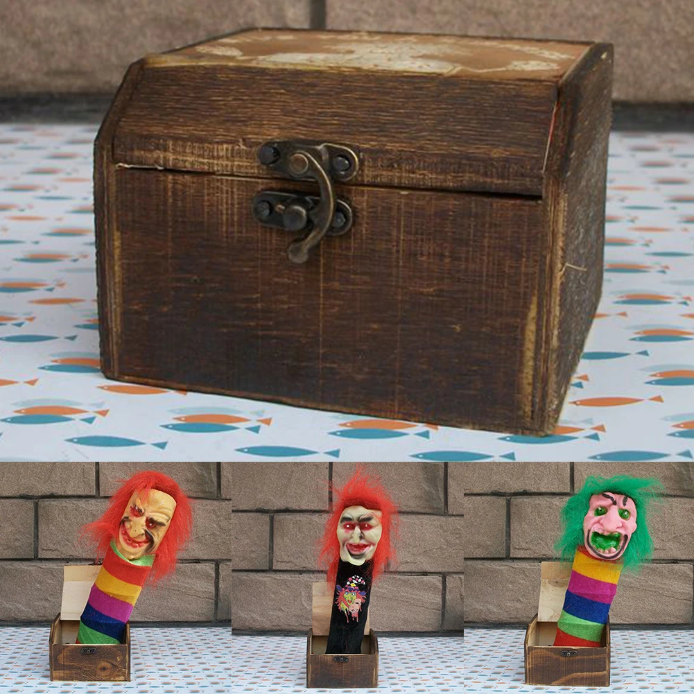 

Scary Horror Toy Halloween Gifts Prank Scare Box Wooden Decoration Tricky Surprise Joke Kids Funny Spoof Children