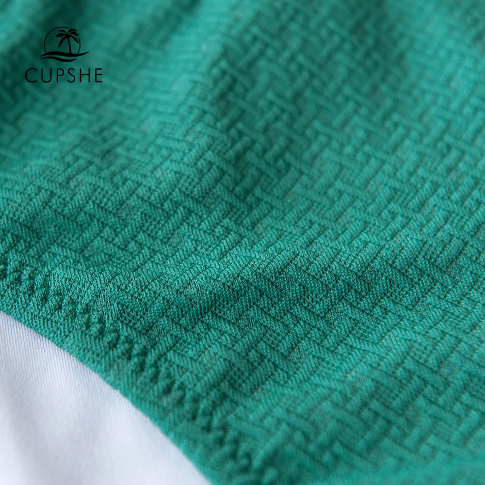 CUPSHE текстурированный Бирюзовый пикантный комплект бикини с низкой талией