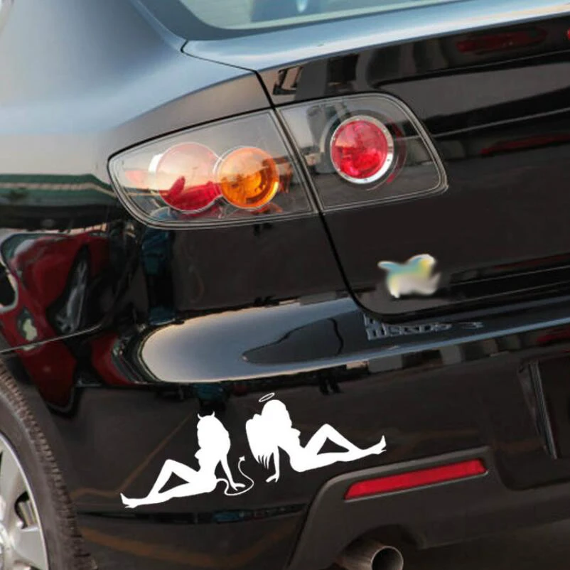 

BEMOST Car Decoration Sticker Sexy Girls Angels And Demons Feet Beauty Car Decor Reflective Waterproof Decals Car Styling 20*7cm