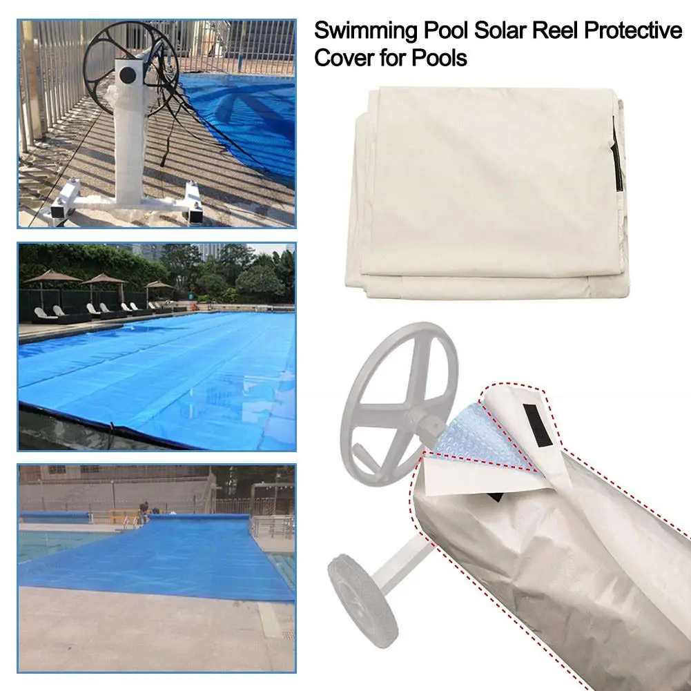 Swimming Pool Cover Durable Plastic Solar Blanket Reel Protective Cover Waterproof Sun-screen with Protection Drop Ship