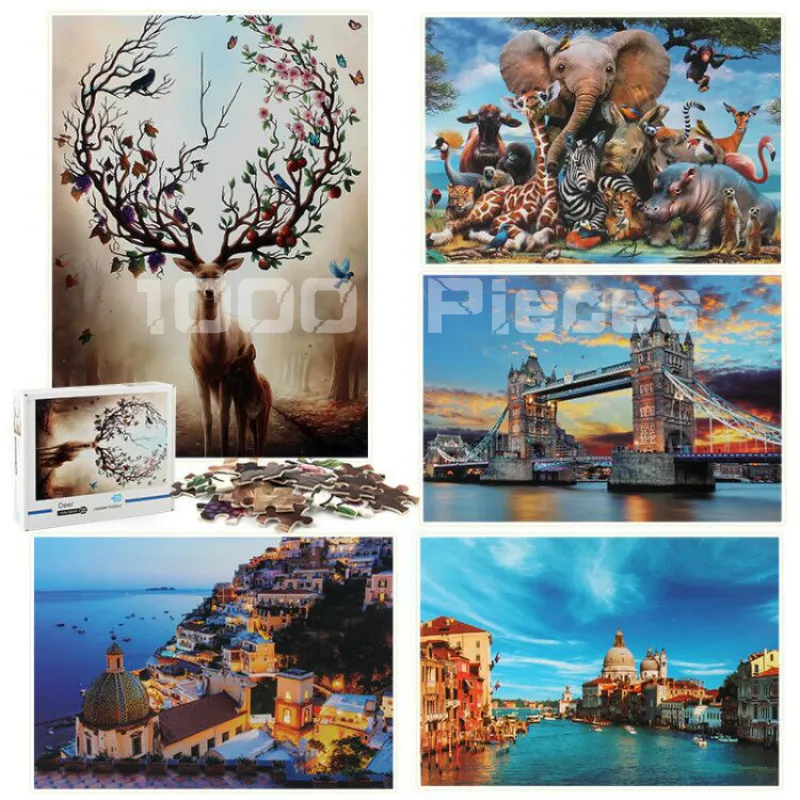 

Famous Buildings Jigsaw Puzzles 1000 Pieces for Adults Wooden Assembling Picture Landscape Puzzle Educational Toys for Children