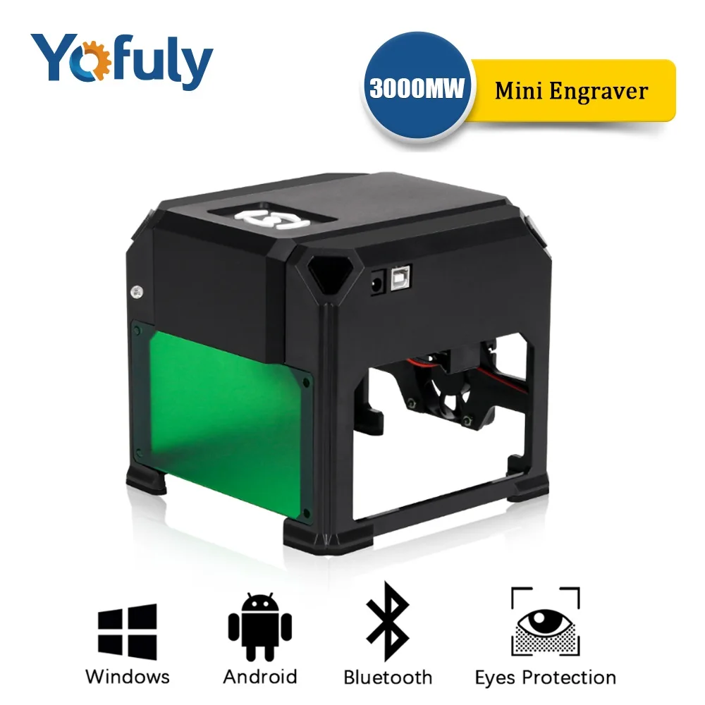 Мини станок с ЧПУ 3000 МВт Настольный лазерный гравер 3 Вт для резьбы по дереву