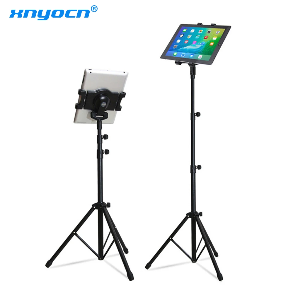 XNYOCN Tripod Adjustable Rotation Tablet Holder Mount For IPad Pro 7 - 11 Inch Samsung Tablet Mount Floor Stand With Tripod Base