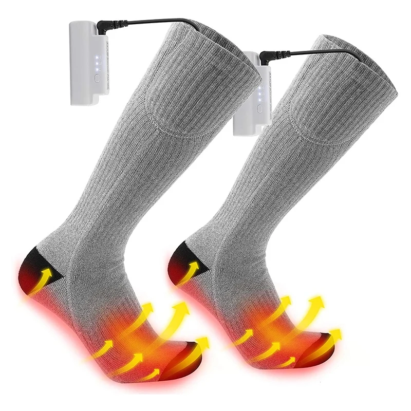 

Rechargeable Electric Socks with Large Capacity Battery with 3 Heat Setting for Hiking Fishing Camping Skiing