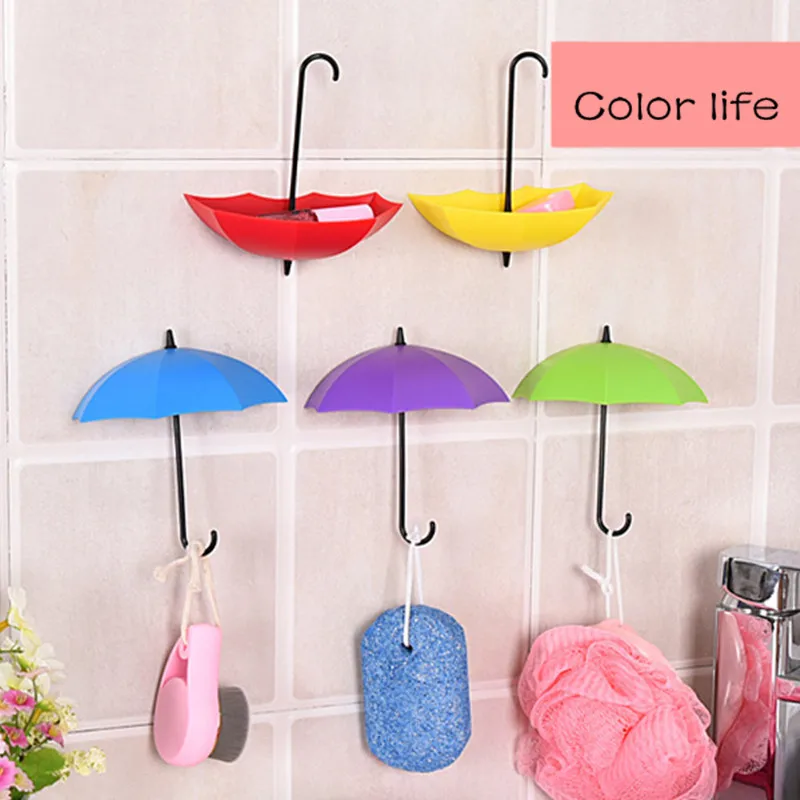 

Non-marking punch-free umbrella hook self-adhesive hook wall door clothing hanger key debris hook bathroom kitchen sticky rack