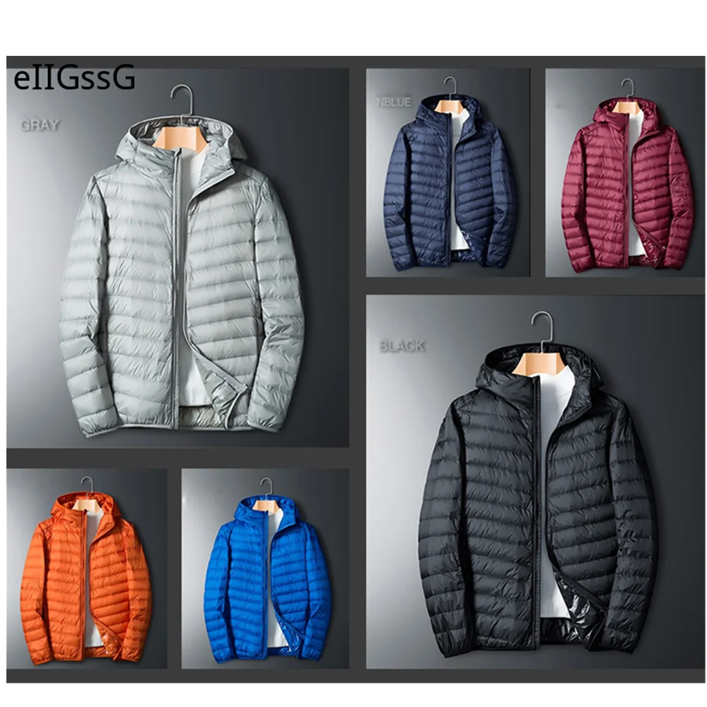 Men Down Jacket 60% Velvet Content Loose Large Size Thin Down Jacket Golden Classic Fashion Warm Slim Casual Down Jacket Men 6XL