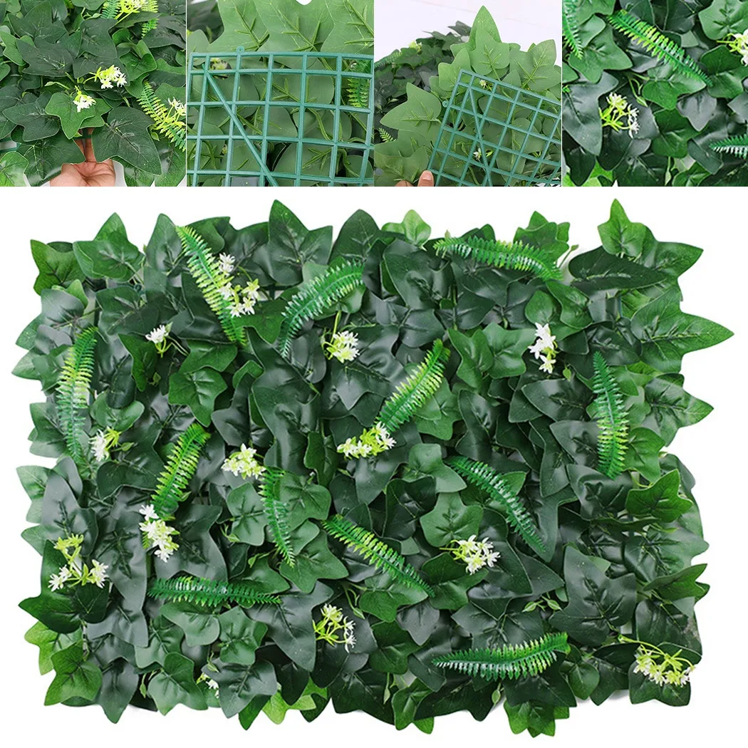 

Artificial Lawn Plants Foliage Hedge Grass Mat Greenery Panels Wall Fence 40*60cm Plastic For Home Garden Party Decoration