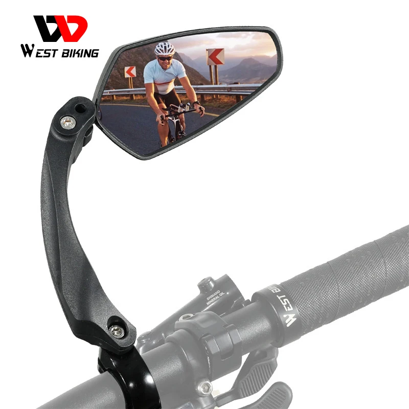 

WEST BIKING Bicycle Handlebar Reflector Rear View Mirror Mountain Bike Electrical Scooter HD Wide-Range Adjustable Angles Mirror