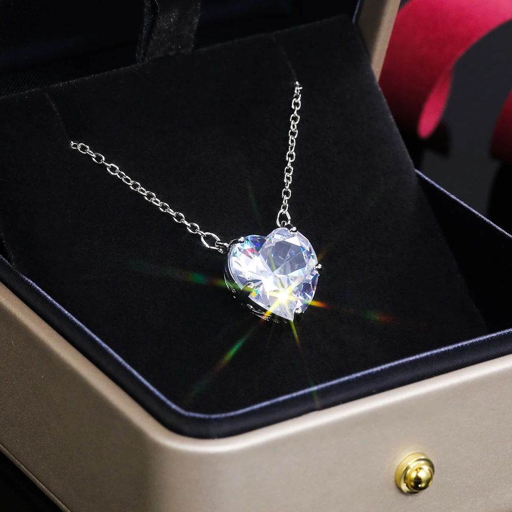 Ожерелье-цепочка женское из серебра ожерелье с кулоном в форме сердца пробы