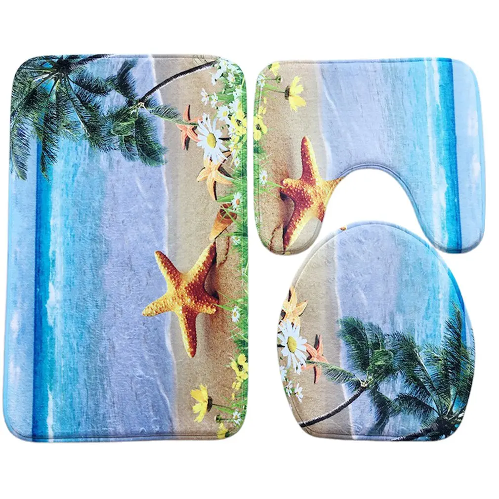 

3 шт./компл. набор нескользящих ковриков для ванной с креативным принтом