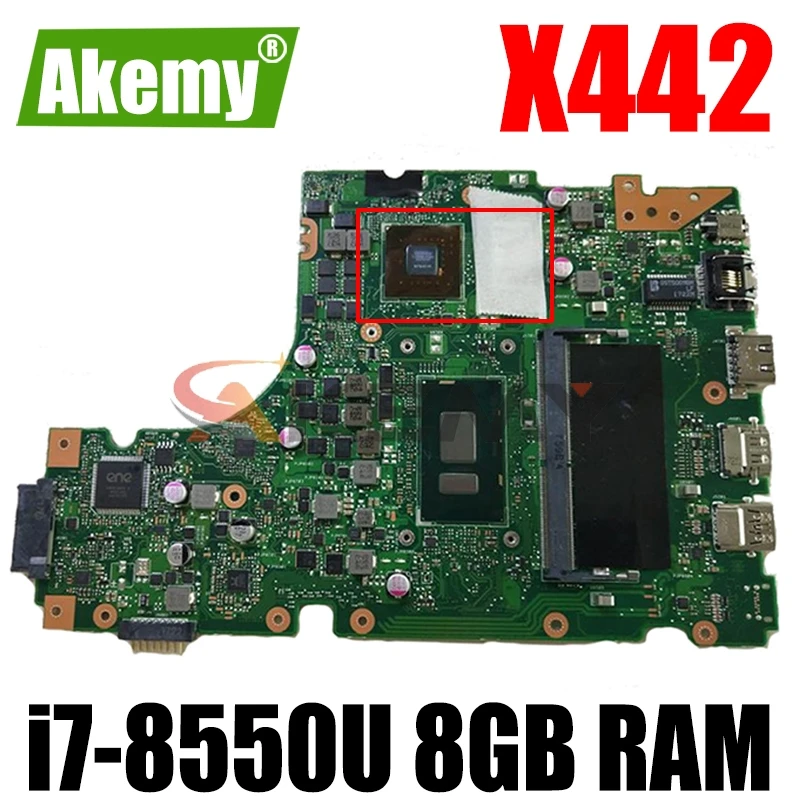 

Laptop Motherboard For Asus X442 X442U X442UR X442UQ X442UQK X442UQR Mainboard i7-8550U cpu 8GB RAM 100% Tested with