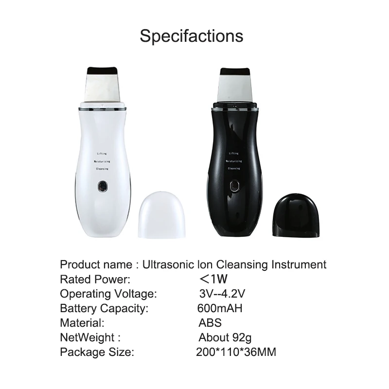 Ультразвуковой скребок для кожи пилинг лопатка ионное средство удаления черных