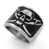 new retro horror skull pirate ring mens fashion personality punk ring accessories party jewelry