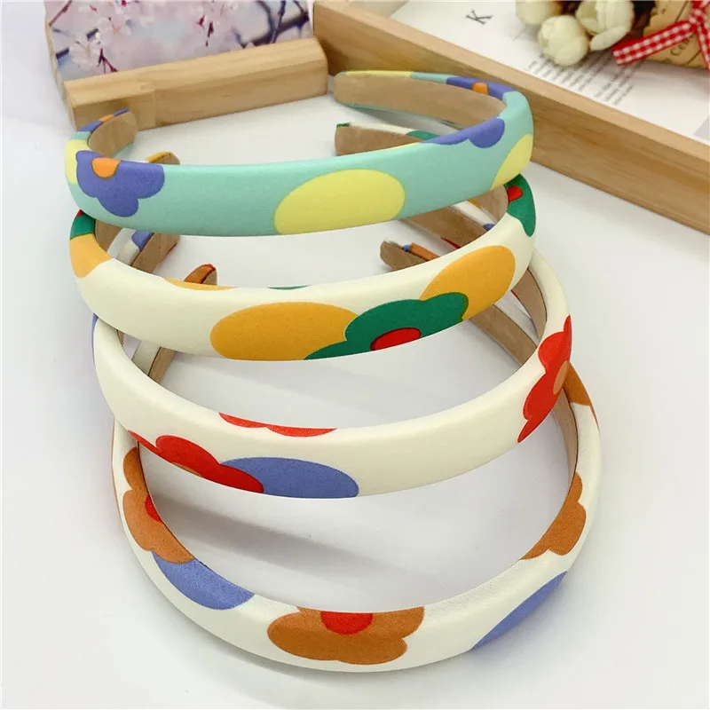 

Nordic Style Printed Head Band Children's Hair Pressure Pin Fresh Flower Hair Band Hair Hoop Headband Girl's Hair Accessories