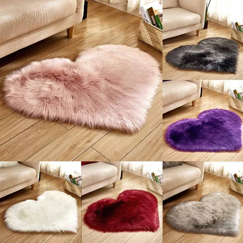 Коврик в виде сердца для детской комнаты рождественские коврики Имитация шерсти