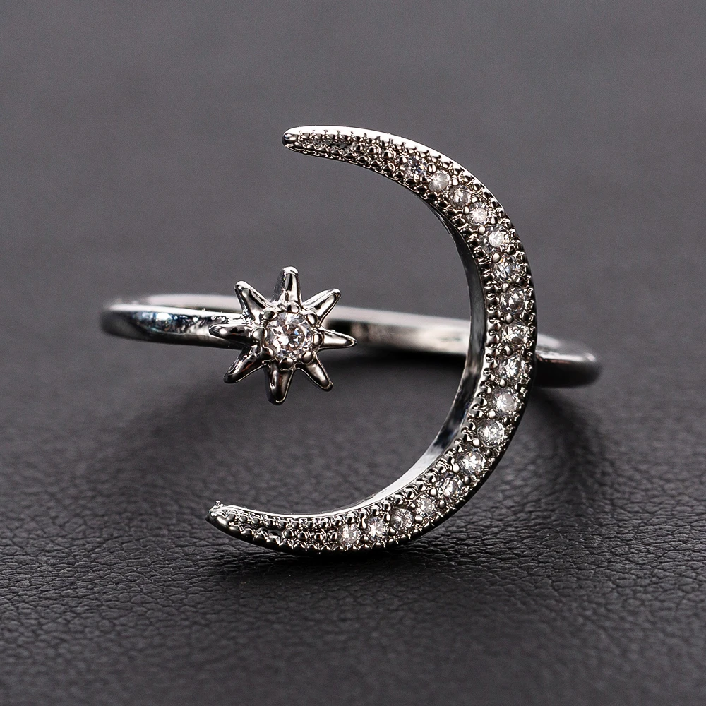 Регулируемый с украшением в виде кристаллов Свадебные Кольца для женщин из