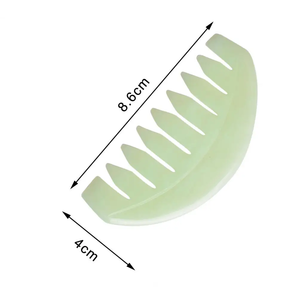

Jade Comb Stone Jade Stone Guasha Comb Head Massager Relaxation Comb Scratchless Hurtless to Scalp for Hair Health Care