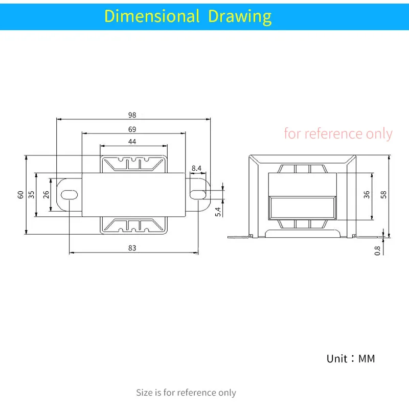 Трансформатор UNISIAN переменного тока 18 В 50 Вт вход 110 выход 220 Двойной источник