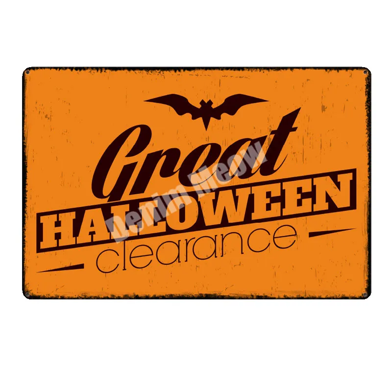 Винтажные металлические жестяные знаки на Хэллоуин декоративные тарелки для