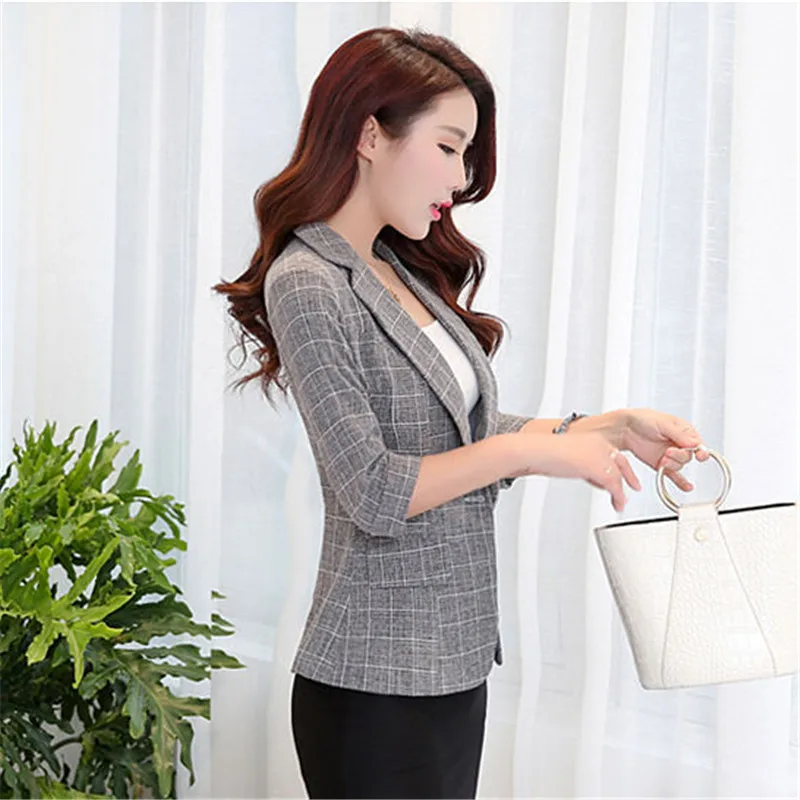 Женский короткий офисный костюм с рукавом три четверти | Женская одежда