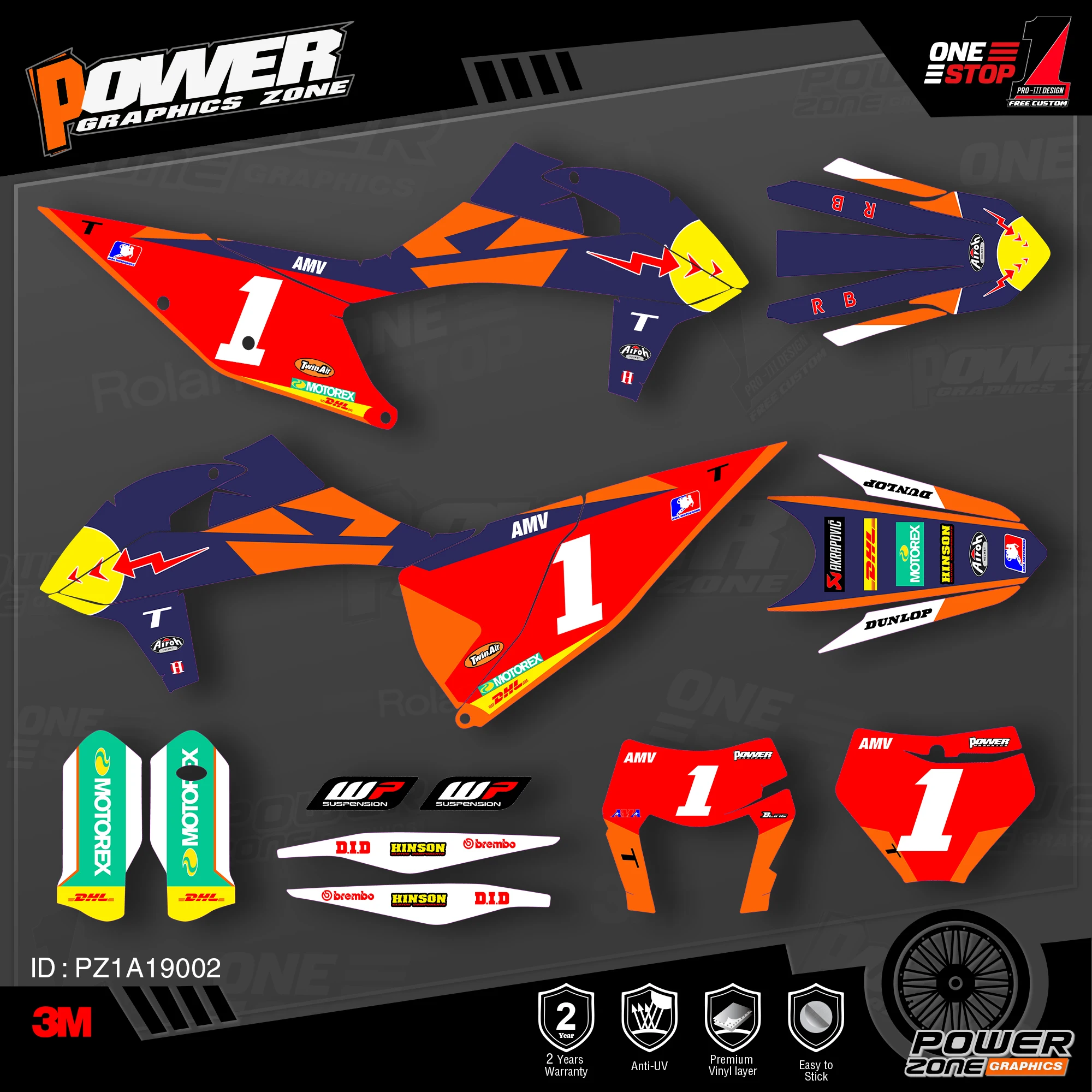 Персонализированные графические фоны PowerZone Team наклейки 3M Набор наклеек для KTM SX SXF