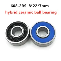 50pcs steel hybrid Si3n4 Zro2 ceramic ball bearing 608-2RS 8*22*7 mm skateboard roller skating wheel bearings 608RS 608 8x22x7mm