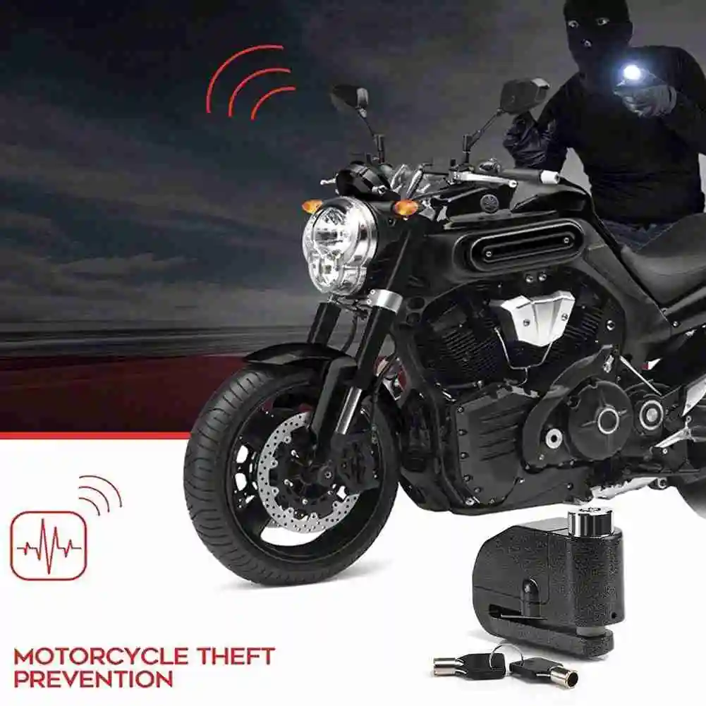 

Anti-theft Motorcycle Lock Alarm Disc Brake Lock Alarm Electric Car Bicycle Lock Mountain Bike Lock Aluminum Alloy Lock