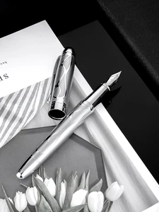 Hongdian металлическая авторучка металлическая рельефная иридиевая EFFизогнутая перьевая красивая текстура дерева отличная деловая офисная авторучка для письма в подарок